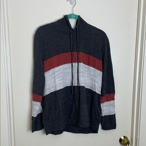 Kaileigh Women's Tri-Tone Hoodie - Charcoal, Rust, and White